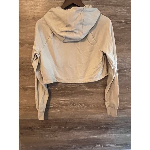 Gymshark women pullover cropped sz Medium cream hoodie gym workout beige - Picture 7 of 9